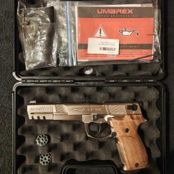 WALTHER CP88 COMP&Eacute;TITION 4.5MM DIABOLO finition NICKEL crosse BOIS + crosse origine noir