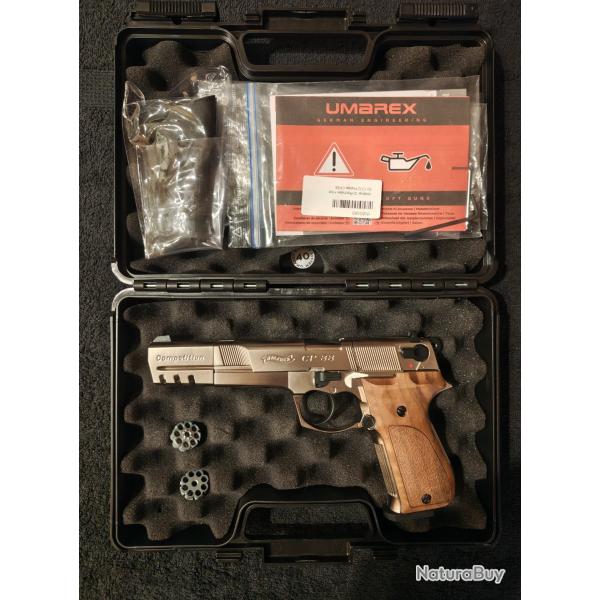 WALTHER CP88 COMP�TITION 4.5MM DIABOLO finition NICKEL crosse BOIS + crosse origine noir