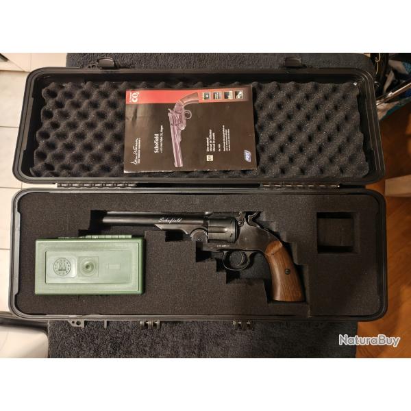 ASG  schofield 6 pouces 4.5MM diabolo + bo�te 50 douilles et malette de transport