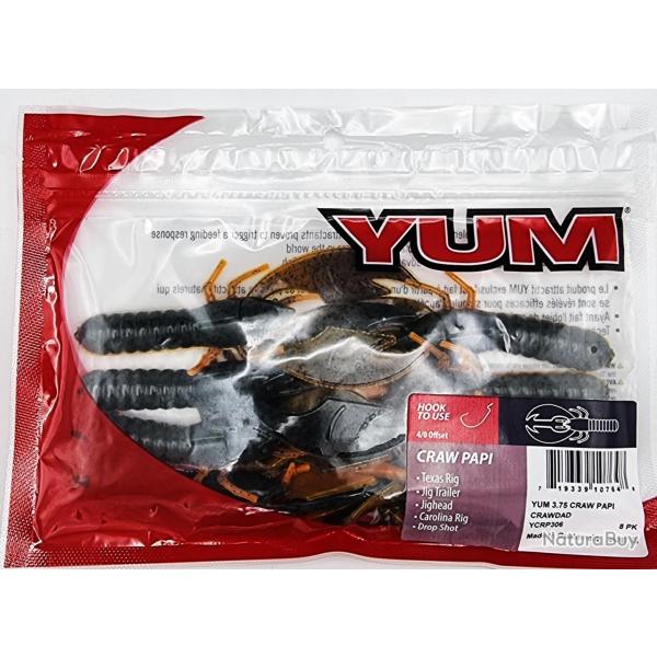 Yum CRAW PAPI 95mm 3.75'' crawdad