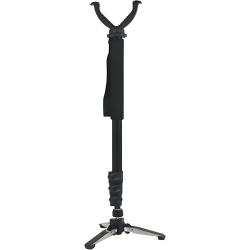 Monopode de Chasse + T&ecirc;te en V Pivotante & Tr&eacute;pied Rotatif en Aluminium Tir pour Carabine R&eacute;glable