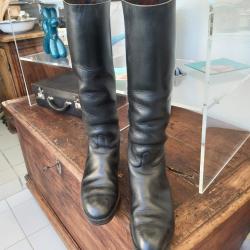 Bottes de venerie en cuir noir