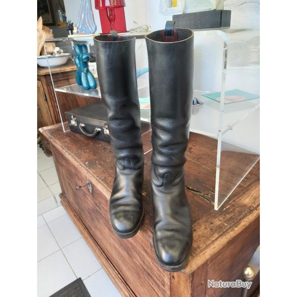 Bottes de venerie en cuir noir