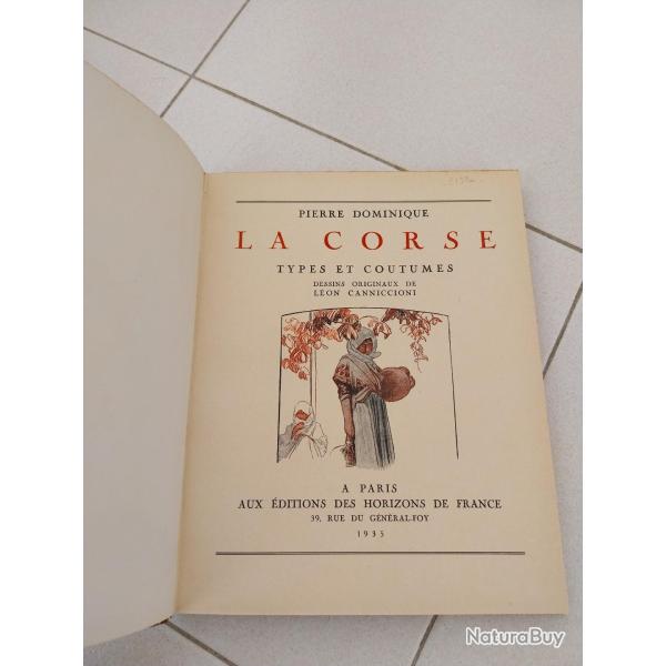 corse types et coutumes Leon Cannicioni edition 1935