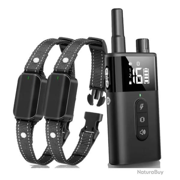 Lot 2 Collier �lectrique pour Chien, avec T�l�commande, 3 Modes d'Entra�nement, 16 Niveaux IPX7