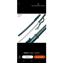 Magnifique katana traditionel en acier pour la coupe et le combat