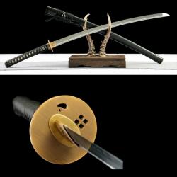 Katana traditionnel - Trempe &agrave; l'argile - Acier carbone - Coupe intensive