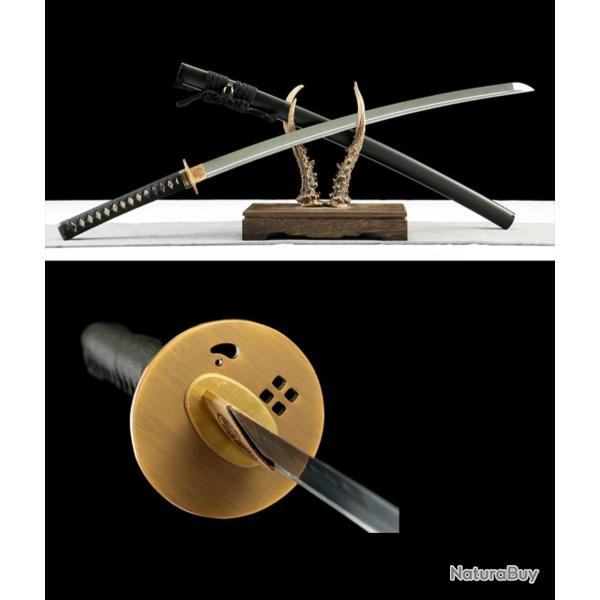 Katana traditionnel - Trempe � l'argile - Acier carbone - Coupe intensive