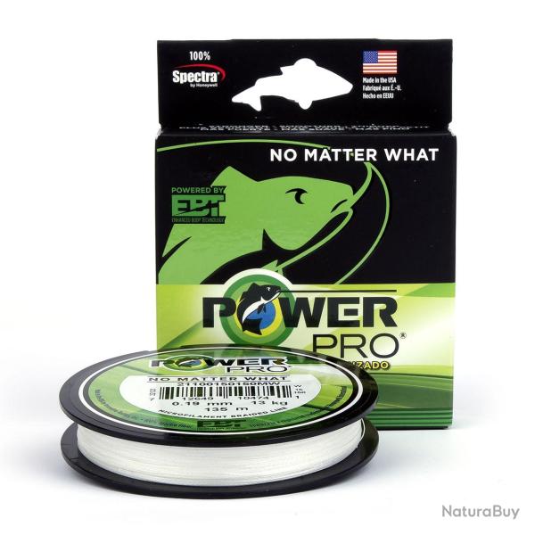 Tresse Power Pro Blanche - Bobine 135m 23/100