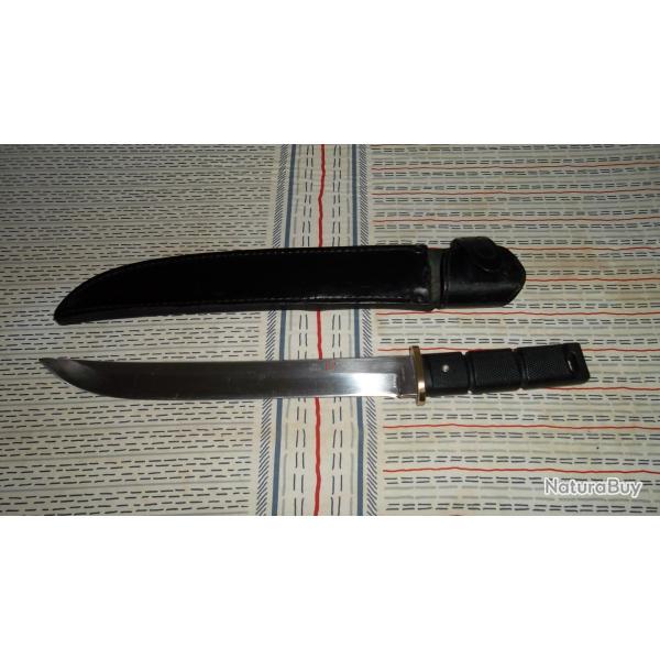 couteau poignard de combat Al Mar Seki Japon 1980' fourreau cuir d'origine.( etat collection)