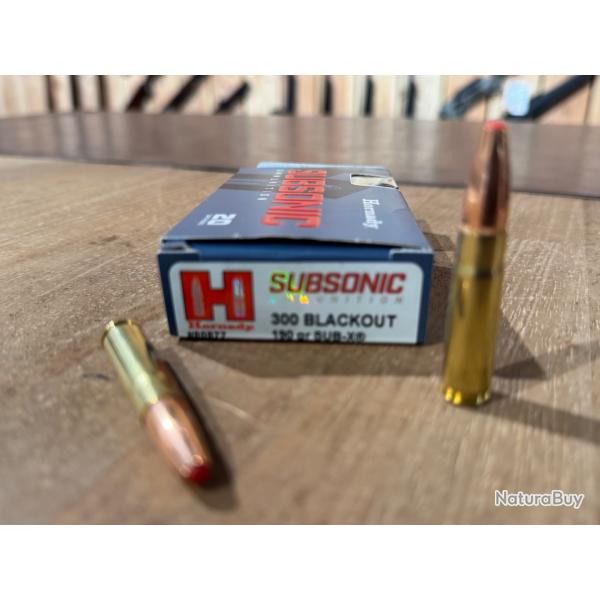 40 balles, 2 Boites SUBSONIC SUB-X 300 BLACKOUT 190 Grs HORNADY; En Stock !!!