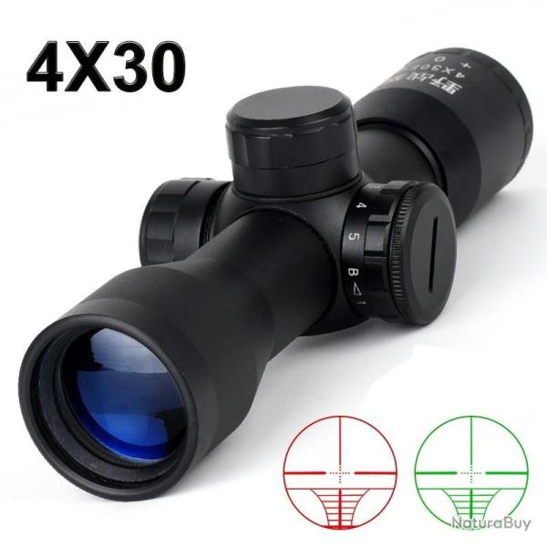 Lunette de tir 4x30EG compacte avec r�ticule lumineux colliers 11 ou 22 mm