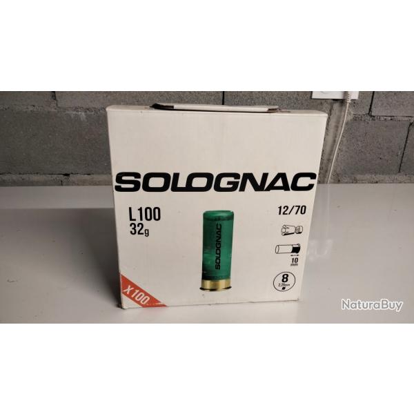 CARTOUCHE SOLOGNAC L100 12/70 32G PLOMB N�8 100 CARTOUCHES