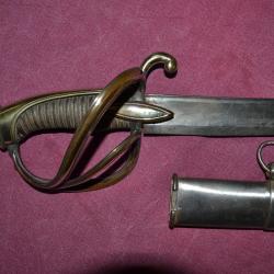 Sabre d'officier du 5 &egrave;me hussard cavalerie bas Rhin Alsace guerre r&eacute;volution empire