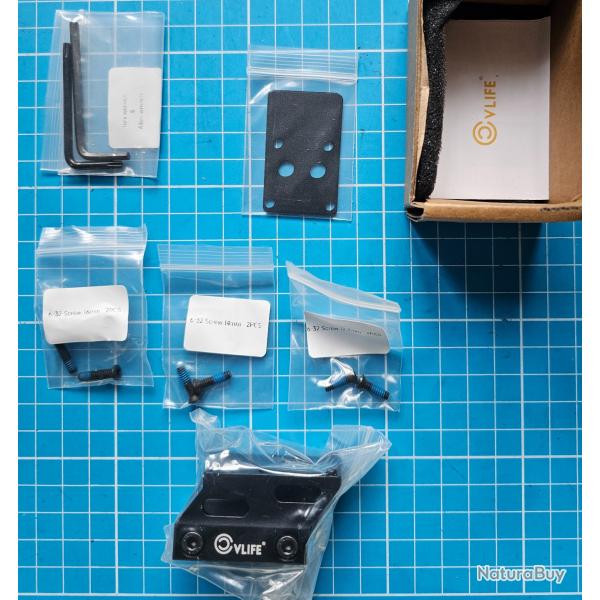 Embase support de point rouge RMR pour rail picatinny standard 21mm