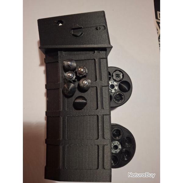 porte 2 barillet chargeur umarex ar15  hdr50  tr50 3d pla+carbone avec munitions cadeau