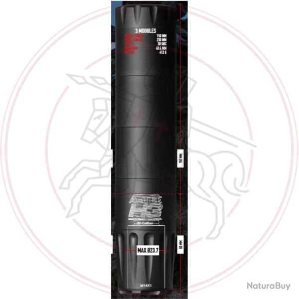 A-TEC- Mod�rateur H3-3 cal: 6.5mm - 5/8"-24 UNF