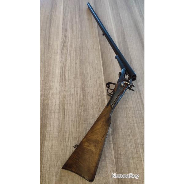 Ancien fusil type Lefaucheux juxtapos� 16 � broche vers 1870 monomatricule fonctionnel et propre