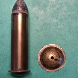 Une rare cartouche des premi&egrave;res mitrailleuse multicanon Billinghurst Requa US 1861/1865