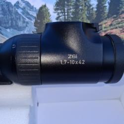 Lunette swarovski Z6i 1.7-10x42 &agrave; rail avec bonnette de protection