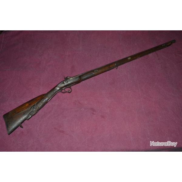 fusil de chasse  gros gibier � trois bandes vers 1840 calibre 54 ray�