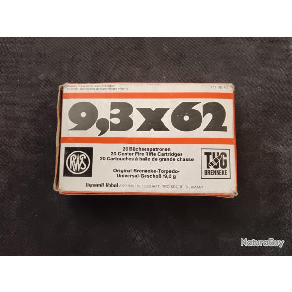 MUNITIONS RWS 9.3X62 TUG BOITAGE ANCIEN
