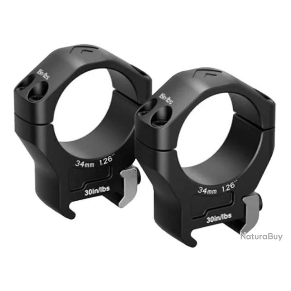 ARKEN OPTICS - Paire de collier HALO Ti Titanium 34 mm Hauteur Medium 1.26 po / 32 mm Picatinny