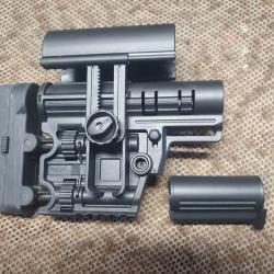 crosse r&eacute;glable DLG TACTICAL pour syst&egrave;me AR15 tube de buffer long ou court