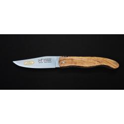 Couteau de Chasse pliant Laguiole en bois d'olivier - Lame Acier Inoxydable