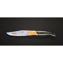 Couteau de Chasse pliant Laguiole en Bois d'&Eacute;b&egrave;ne et Olivier - Lame Acier Inoxydable