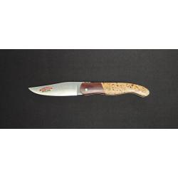 Couteau de Chasse pliant Laguiole par le Fid&egrave;le Manche bouleau/Mitre cocobolo - Lame Acier Inoxydabl