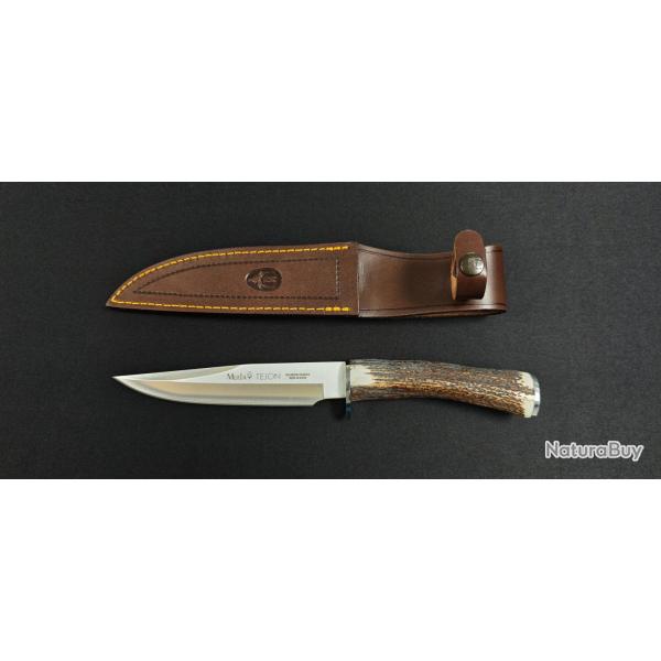 Couteau de chasse Muela Tejon 16 - Lame 16 cm en Acier Molybd�ne-Vanadium, Manche en Corne de Cerf