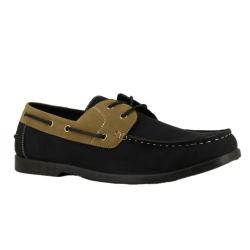 Chaussures bateau confort synth&eacute;tique noir et beige 40 &agrave; 46 44