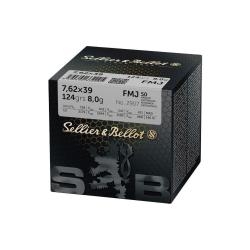 Cartouches SELLIER & BELLOT calibre 7.62x39 fmj 124grs 8g x50