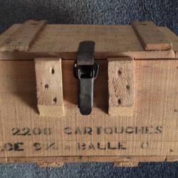 Caisse Vide &agrave; munitions 9 mm BO ann&eacute;es 50' Arm&eacute;e Fran&ccedil;aise