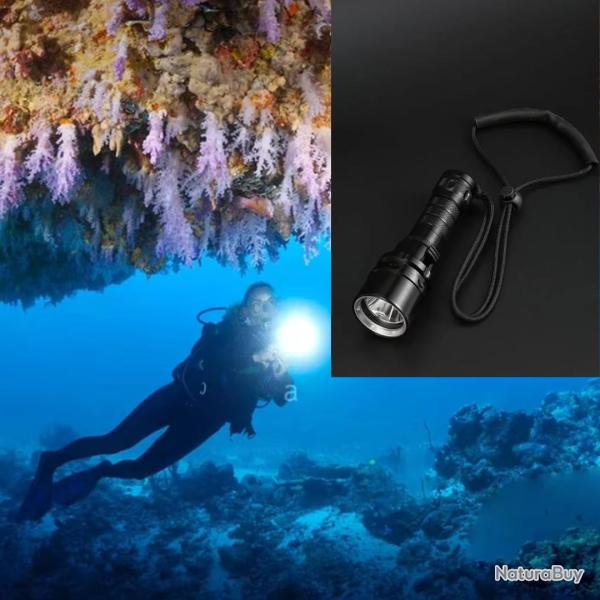 Lampe Plong�e Haute Puissance IP68 �tanche Chargeur + Batterie Inclus Livraison Gratuite