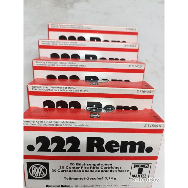 Munition RWS 222 rem 3.24g Tmantel