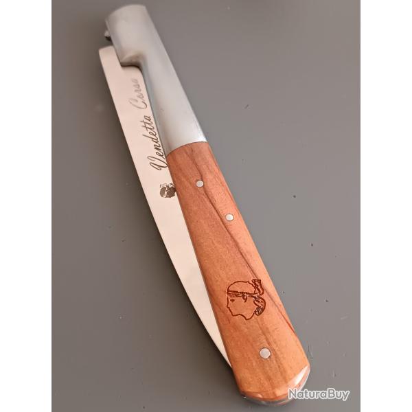 ANCIEN COUTEAU VENDETTA, manche bois olivier