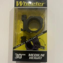 Colliers Wheeler 30 mm pour rail picatinny avec niveau - Hauteur Medium