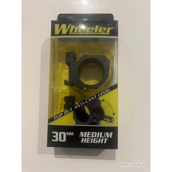 Colliers Wheeler 30 mm pour rail picatinny avec niveau - Hauteur Medium