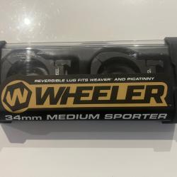 Colliers Wheeler 34 mm pour rail picatinny ou weaver - Hauteur Medium