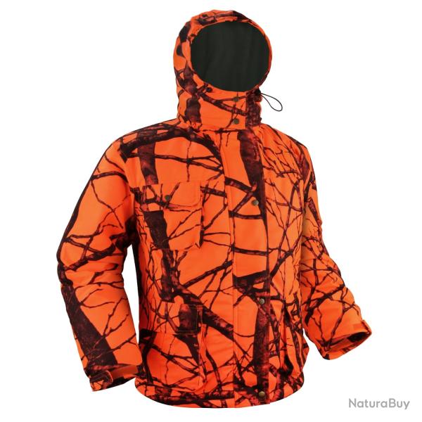 Veste de chasse orange �pais coton pour homme ou femme avec capuche