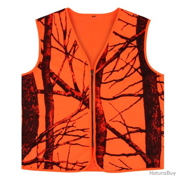 Gilet de chasse orange avec camouflage pour homme ou femme