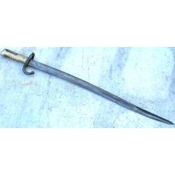 Sabre ba&iuml;onnette fran&ccedil;ais Chassepot mod&egrave;le 1866 SF Saint &Eacute;tienne dat&eacute; ao&ucirc;t 1872 ref LIS25BAI002