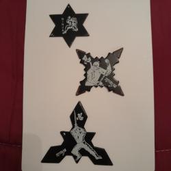 Lot de 3 Shuriken &Eacute;toiles de Ninja en m&eacute;tal