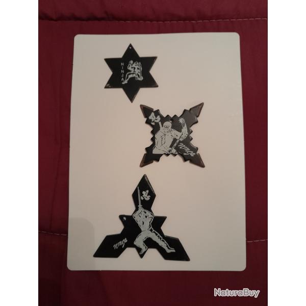 Lot de 3 Shuriken �toiles de Ninja en m�tal