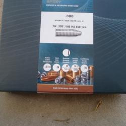 100 ogives cal 30 H&N sport 165 gr HS /1