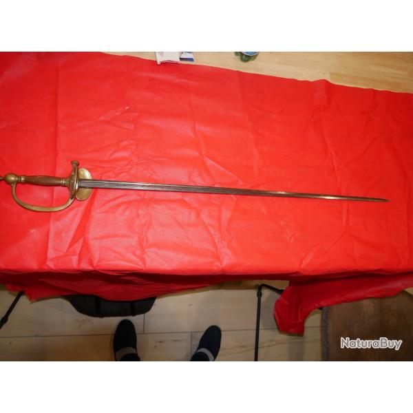 Ep�e 1816 d'officier du g�nie � restaurer fus�e nue sans filigrane