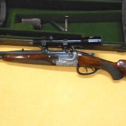 EXPRESS SUPERPOS&Eacute; MERKEL 221 E - Cal 7x57R avec MONTAGE / LUNETTE SCHMIDT & BENDER et VALISE