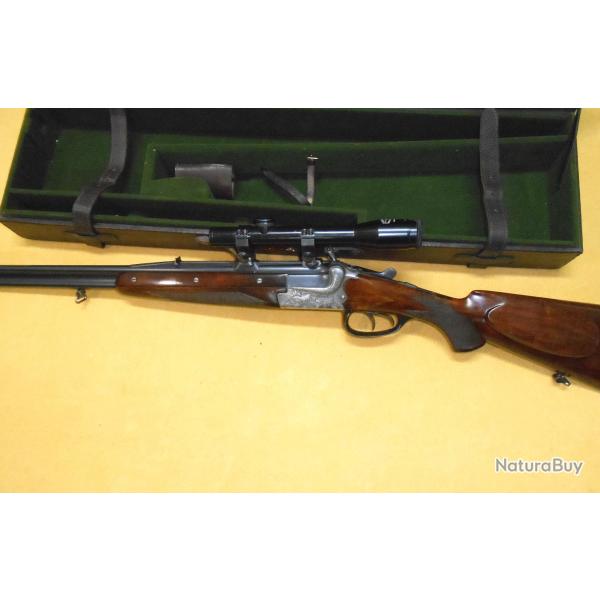 EXPRESS SUPERPOS� MERKEL 221 E - Cal 7x65R avec MONTAGE / LUNETTE SCHMIDT & BENDER et VALISE